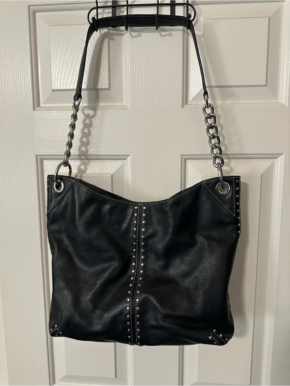 Micheal Michael Kors Black Uptown Astor shoulder bag studded leather bag